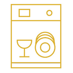 Icon für Praxisreinigung: Geschirrspüler ist gefüllt