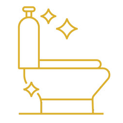 Icon Sanitärreinigung: geputzte und glänzende Toilette